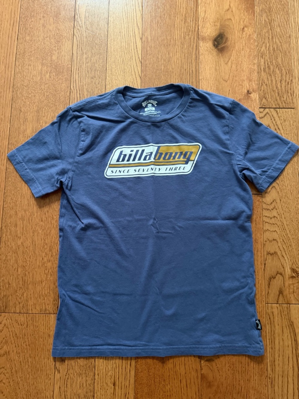 Billabong Navy Blue Tee with White and Gold Logo